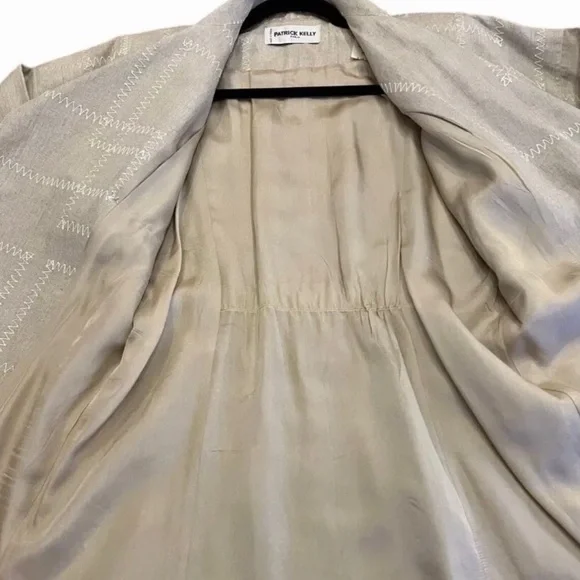 Vintage PATRICK KELLY Women’s 100% Linen Beige Jacket ~ Size 38 ~ MUSEUM WORTHY